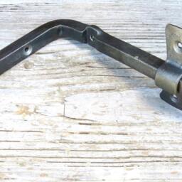 Shelf Bracket + Ring Blacksmith Hand Forged Wrought Iron Curtain Rod Rail Holder Mobile Pot Lamp Wall Metal Hook Lantern Hanger Rustic Decor - thumbnail 3