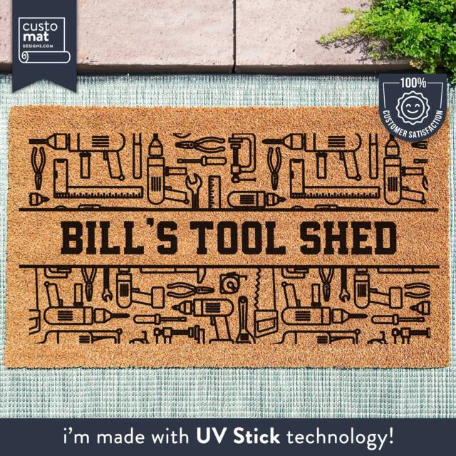Custom Name Tool Shed Doormat - Gift For Him Father's Day Husband Man Cave Door Mat - image 1