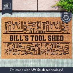 Custom Name Tool Shed Doormat - Gift For Him Father's Day Husband Man Cave Door Mat - thumbnail 1