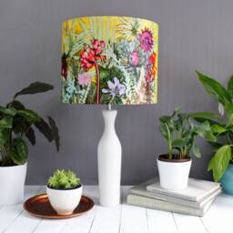 Tropical Sunshine Lampshade, Ceiling Or Pendant Many Sizes Available, Light Shade For Table Lamp, Yellow & Pink Lampshade
