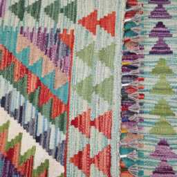 Multicolour Rug, Handmade Artisan Afghan Turkish Scandinavian Navajo Bohemian Flatweave Wool Kilim 159x100 cm - thumbnail 3