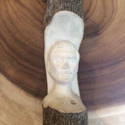 Man Wood Statue // Handmade One Man Figurine Sculpture Valentines Gift Idea For Him - thumbnail 2