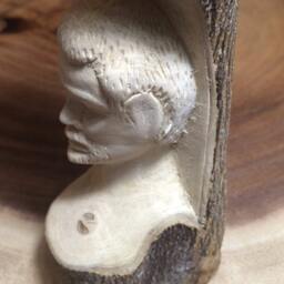 Man Wood Statue // Handmade One Man Figurine Sculpture Valentines Gift Idea For Him - thumbnail 3