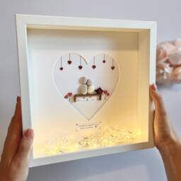 Couples Bench Birthday Anniversary I Love You Custom Pebble Art Picture Frame Gift Other Half Wife Girlfriend Husband Boyfriend 40Th Ruby UK - thumbnail 3