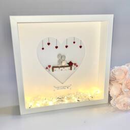 Couples Bench Birthday Anniversary I Love You Custom Pebble Art Picture Frame Gift Other Half Wife Girlfriend Husband Boyfriend 40Th Ruby UK - thumbnail 2
