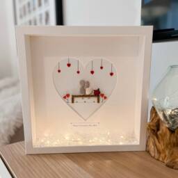 Couples Bench Birthday Anniversary I Love You Custom Pebble Art Picture Frame Gift Other Half Wife Girlfriend Husband Boyfriend 40Th Ruby UK - thumbnail 1