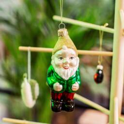 Garden Gnome Glass Christmas Tree Decoration - Festive Winter Green Fingers Gardening Nature Earth Planting Plant Wellies Grow Gift