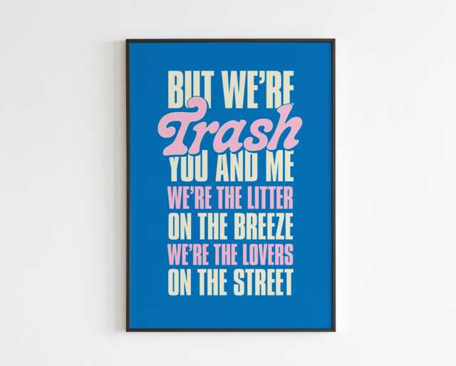 Trash - Lyrics Music A3 A4 A5 Wall Art Poster Print Gig - image 1