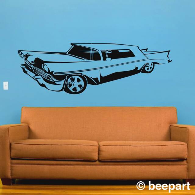 Lowrider Car Wall Decal - Classic Muscle Garage Art - image 1