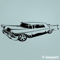 Lowrider Car Wall Decal - Classic Muscle Garage Art - thumbnail 2