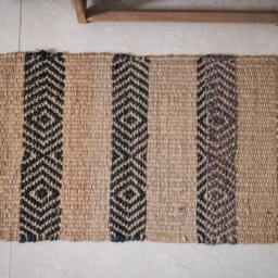 "Handmade Jute Hemp Rug Small Indian Dhurrie Mat - 1'4"" X 2'3" - thumbnail 2