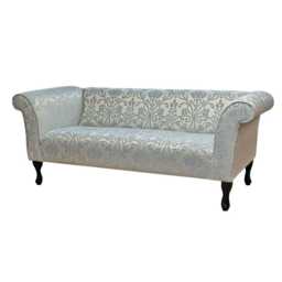 Handmade Blue Medallion Compact 3 Seater Sofa Damask Loveseat, in Britain