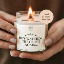 Watching The Office Again Candle, Tv Show Gifts, Funny Candle For Him, Pop Culture Gifts - thumbnail 2
