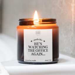 Watching The Office Again Candle, Tv Show Gifts, Funny Candle For Him, Pop Culture Gifts - thumbnail 1