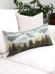 Nature Pillowcase.trees Pillow Cover.scenery Pillow. Christmas Trees Earthday Decor. Lumbar Eco Style Wildlife - thumbnail 1