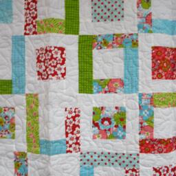 "Handmade Twin Size Quilt Colorful Cotton Bed Throw - 66"" X 75" - thumbnail 2