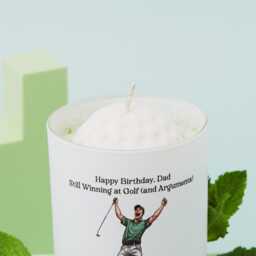 Personalised Golf Ball Soy Wax Candle - Outdoor Scent - Lovers Unique Gift For Dad, Him 16Th Wedding Anniversary Gift Idea Him - thumbnail 3
