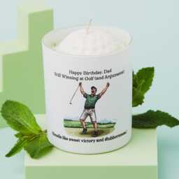 Personalised Golf Ball Soy Wax Candle - Outdoor Scent - Lovers Unique Gift For Dad, Him 16Th Wedding Anniversary Gift Idea Him - thumbnail 2