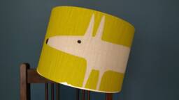Handmade Drum Lampshade in Scion Mr Fox Kiwi Green. Table Lampshade, Ceiling Pendant