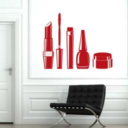Wall Vinyl Decal Hair Salon Beauty Cosmetics Mascara Lipstick Face Cream - #1008D - thumbnail 2