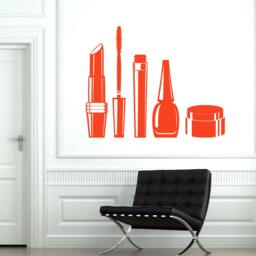 Wall Vinyl Decal Hair Salon Beauty Cosmetics Mascara Lipstick Face Cream - #1008D - thumbnail 3