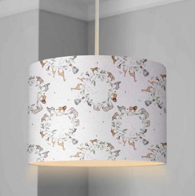 Lampshade - Safari World, Lampshade Or Table Lampshade Childrens Room Round - image 1