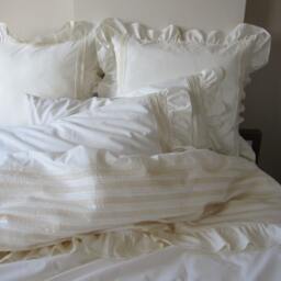 Bobbin Lace Pillowcases, Ruffle Trimmed Cotton, Shabby Chic - Set Of 2 - thumbnail 3