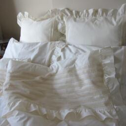 Bobbin Lace Pillowcases, Ruffle Trimmed Cotton, Shabby Chic - Set Of 2 - thumbnail 4