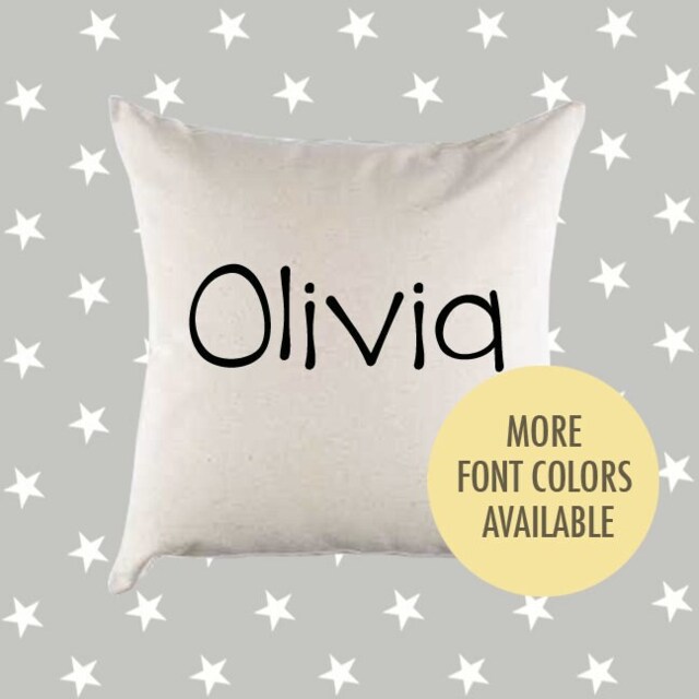 Personalized Name Canvas Pillow Or Cover - Nursery Decor Home Throw Child's Bedroom New Baby Gift - image 1