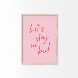 Let's Stay in Bed Print - Bedroom Prints, Retro Wall Art, Minimal Bold Print, Decor, Homeware, Style, Boho Prints - thumbnail 1