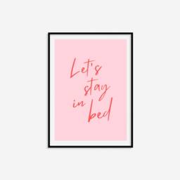 Let's Stay in Bed Print - Bedroom Prints, Retro Wall Art, Minimal Bold Print, Decor, Homeware, Style, Boho Prints - thumbnail 2