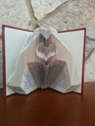 Love Hands - Folded Book Art Fully Customizable, Romantic, Heart, Anniversary, Love, Wedding - thumbnail 1