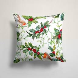 Flower Wreath Pillow Cover/Christmas Red Cushion Cover/Bell Christmas Case/Christmas Cushions Decor/Christmas Gift For Her - thumbnail 4