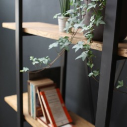 Konk ??? Overhang Shelving [Metal] Bespoke Sizes Available Modern Solid Wood & Steel Bookcase, Tall Bookshelf - thumbnail 4