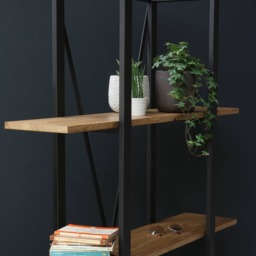 Konk ??? Overhang Shelving [Metal] Bespoke Sizes Available Modern Solid Wood & Steel Bookcase, Tall Bookshelf - thumbnail 3