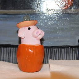 Pig in Pumpkin Figurine/ Ornament - thumbnail 2