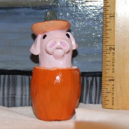 Pig in Pumpkin Figurine/ Ornament - thumbnail 4