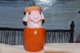 Pig in Pumpkin Figurine/ Ornament - thumbnail 1