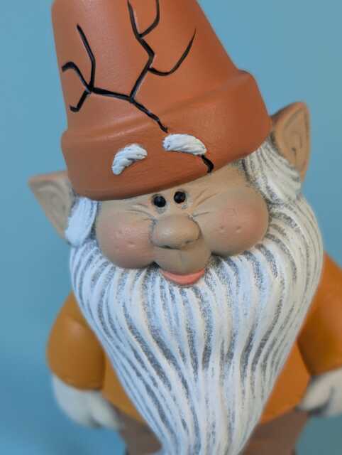 Ceramic Garden Gnome Statue, Cute Gnome With A Flower Pot Hat, Yard Art Garden - image 1