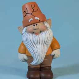 Ceramic Garden Gnome Statue, Cute Gnome With A Flower Pot Hat, Yard Art Garden - thumbnail 2