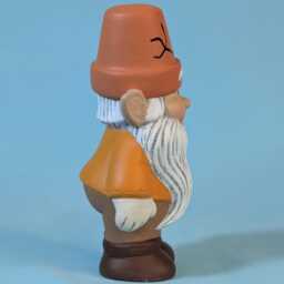 Ceramic Garden Gnome Statue, Cute Gnome With A Flower Pot Hat, Yard Art Garden - thumbnail 3