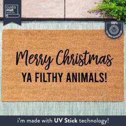 Merry Christmas Ya Filthy Animals - Doormat Holiday Decor Seasonal Gift Funny - thumbnail 1