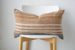 "Brown Tribal Hemp Hand Woven Natural Dye Color Pillow Cover 14"" X 24" - thumbnail 1