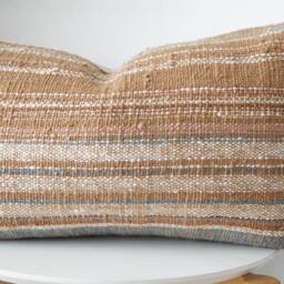 "Brown Tribal Hemp Hand Woven Natural Dye Color Pillow Cover 14"" X 24" - thumbnail 2