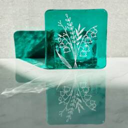 Fused Glass Tea Light Holder May Birth Flower, Lily Of The Valley - thumbnail 3