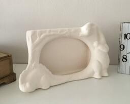 Picture Frame With Dinosaur, For Kids, Ceramic Bisque, Ready To Paint, Gift Home Decor, Party Decoration, Boy