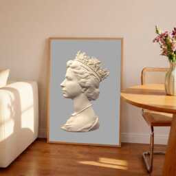 Queen Elizabeth Machin Sculpture Print Royal Family Memorabilia - thumbnail 2