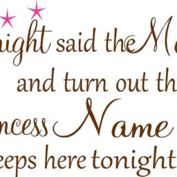 Personalized Princess Nursery Quote -Vinyl Wall Decal - Words For Your Goodnight Said The Moon - thumbnail 2