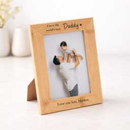 Personalised Bamboo World's Best Daddy Photo Frame - Engraved Father's Day Keepsake Gift From Child - thumbnail 2