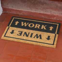 Work/Wine Doormat Funny Office & Home Door Mat, Humorous Gift For Wine Lovers, Cheeky Front Entry Mat - thumbnail 2